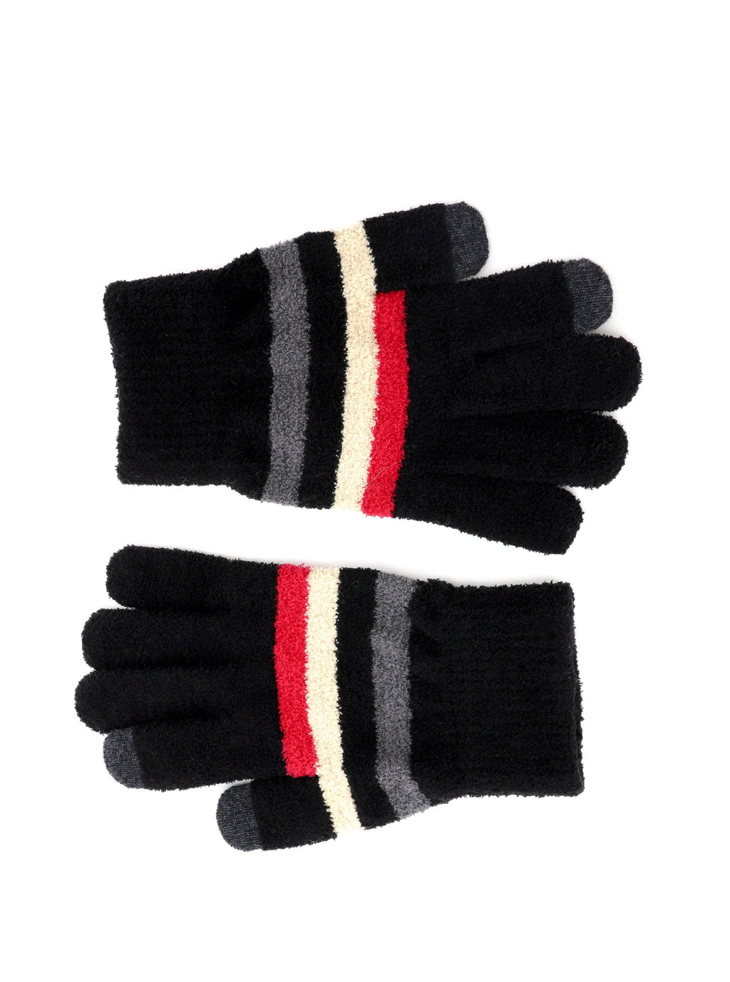 Payton Stripe Knit Smartphone Gloves - Simplique Mode
